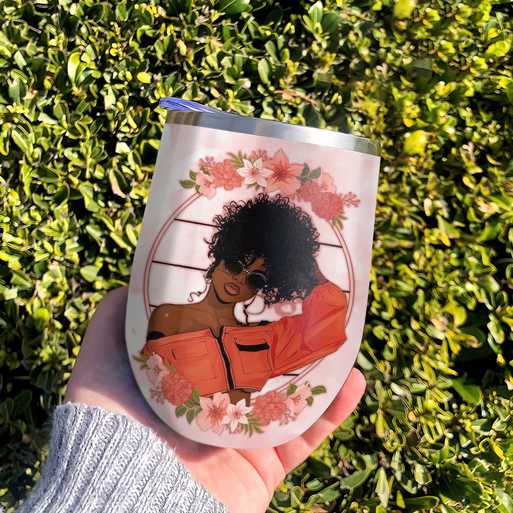 afro woman black woman african american i have got a personality you can not handle afro women gift wine tumbler 4886