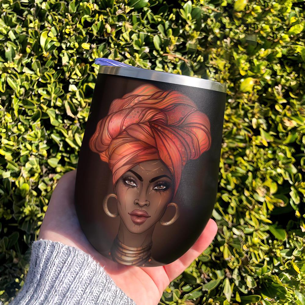afro woman black woman african american she believed she could so she did afro women gift wine tumbler 2790