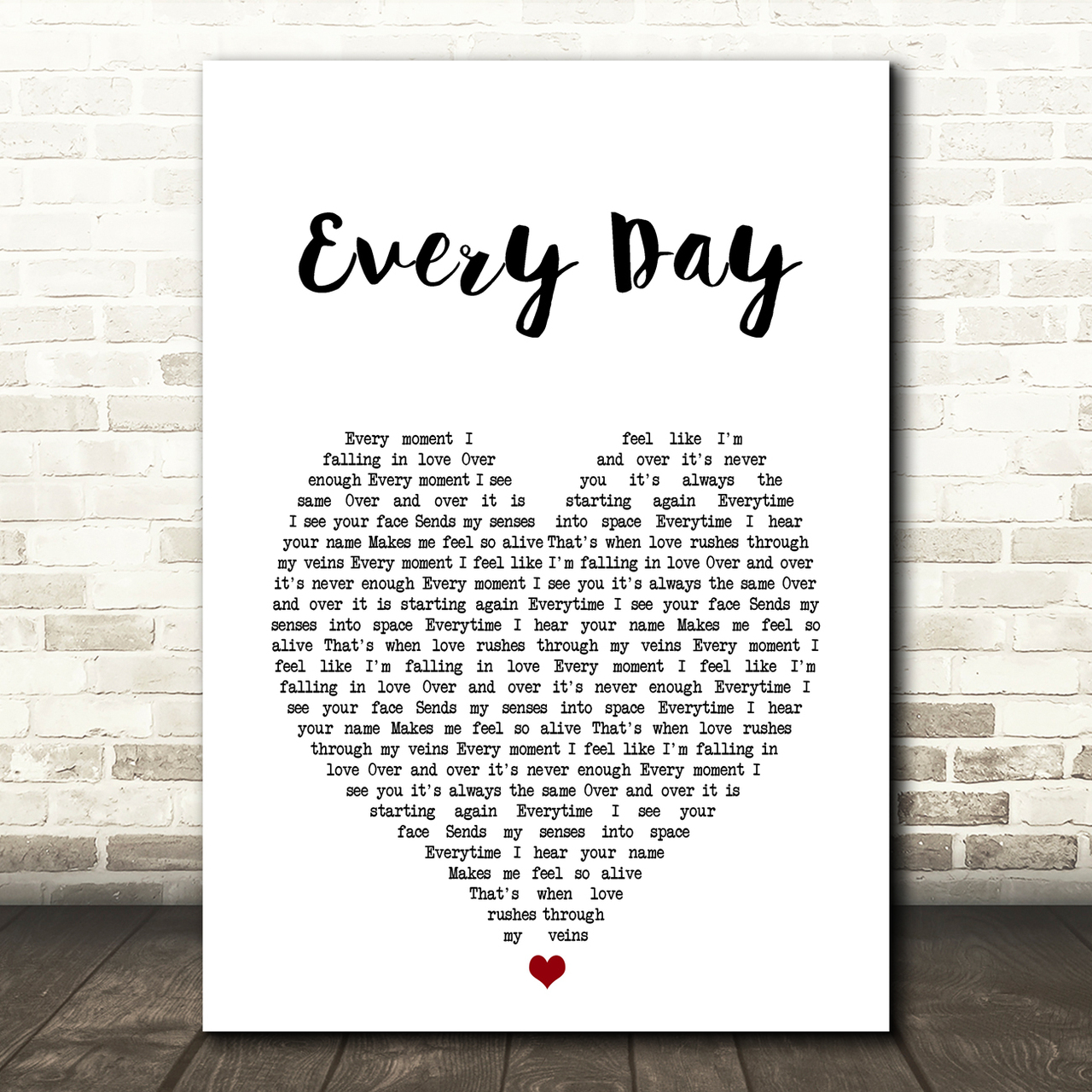 Agnelli & Nelson Every Day White Heart Song Lyric Art Print agnelli nelson every day white heart song lyric art print 8068