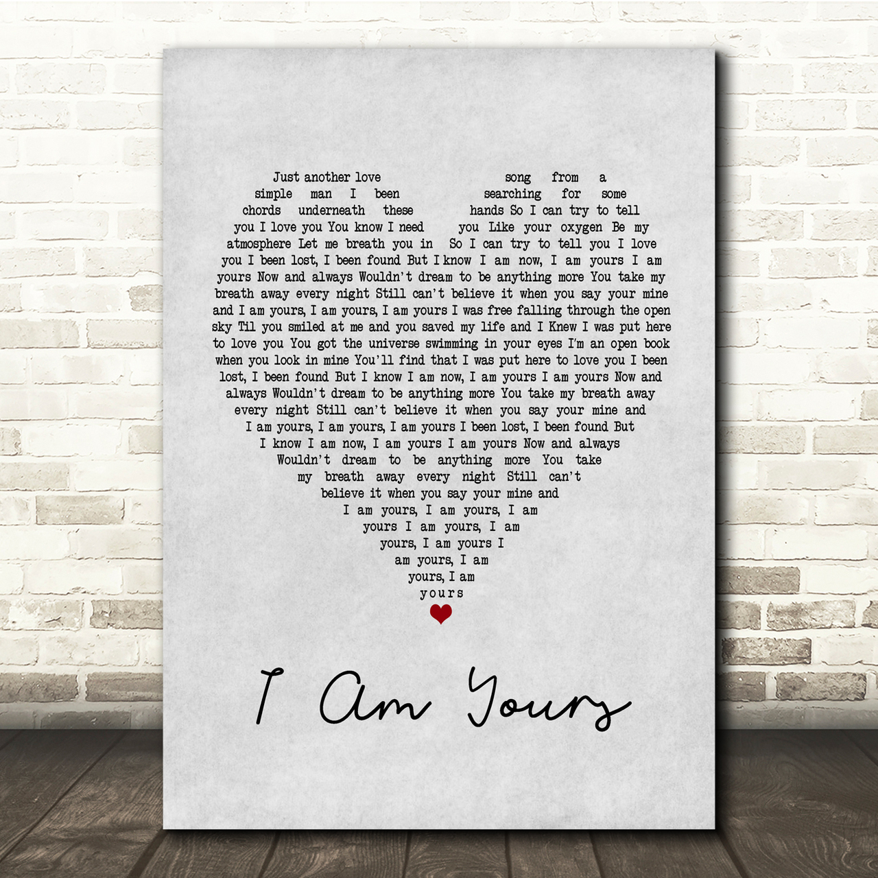 andy grammer i am yours grey heart song lyric music print 8387