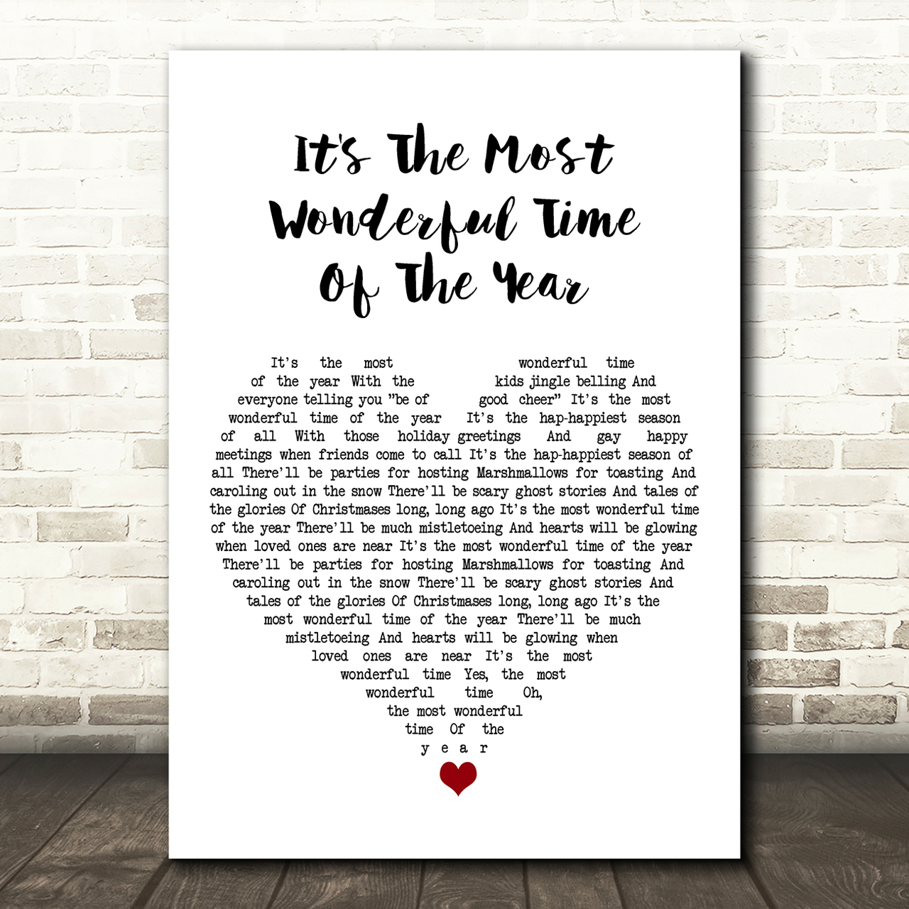andy williams its the most wonderful time of the year white heart song lyric art print 6505