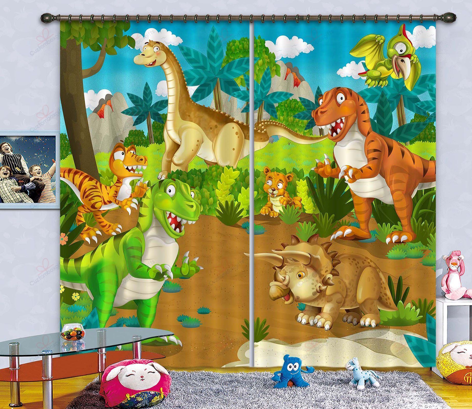 animal kingdom printed window curtain home decor 3380