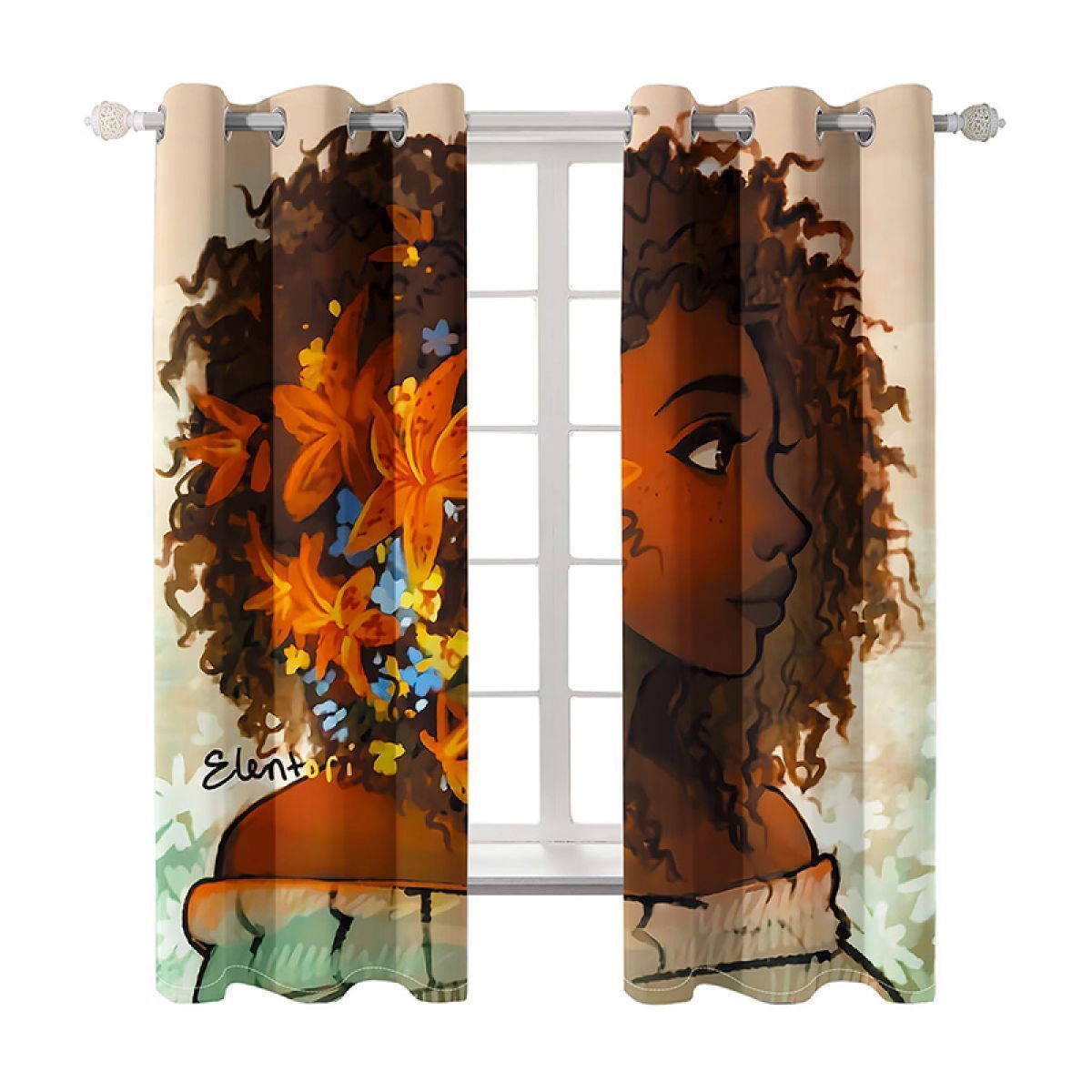 ballet girls follow your dream printed window curtain home decor 1012