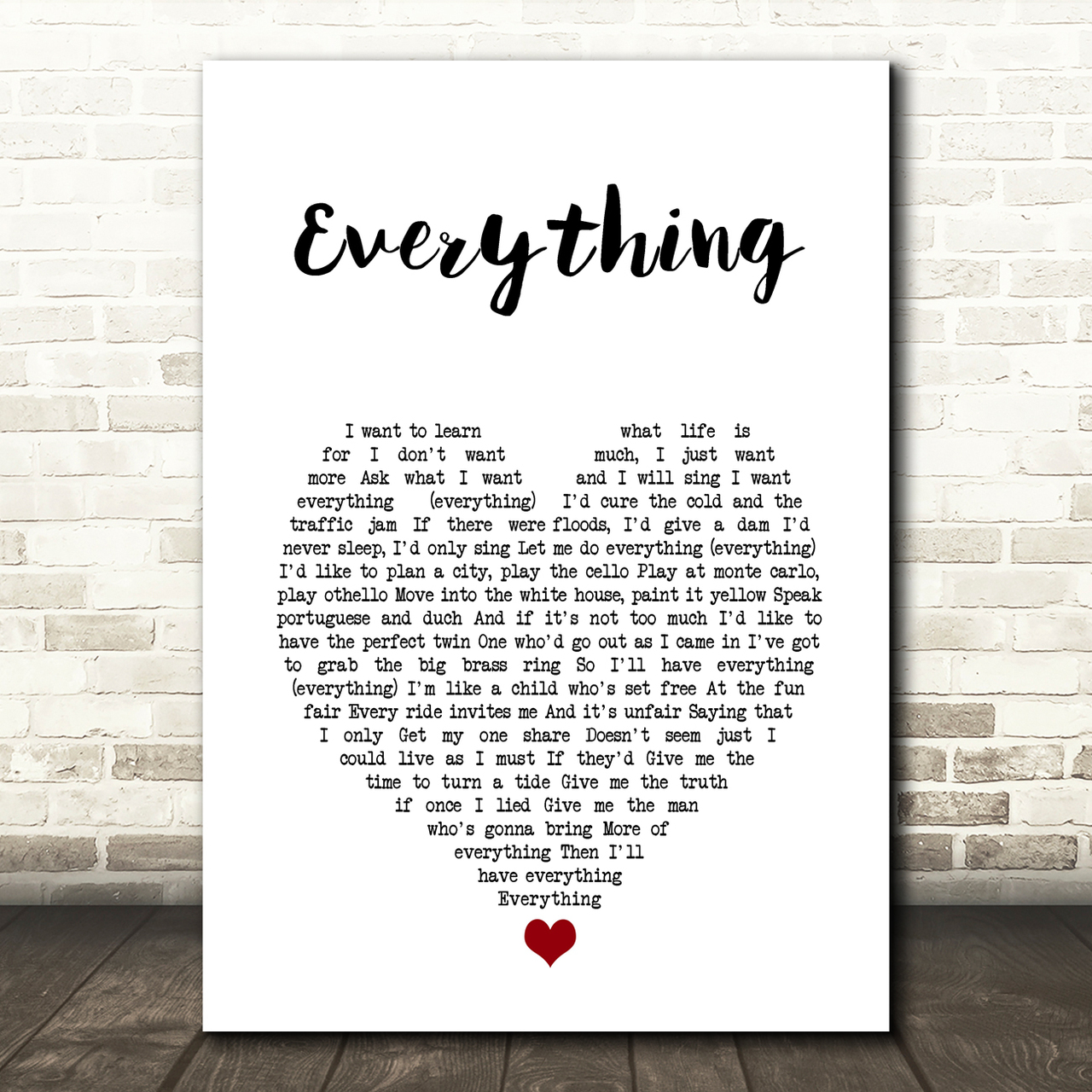 Barbra Streisand Everything White Heart Song Lyric Art Print barbra streisand everything white heart song lyric art print 8832