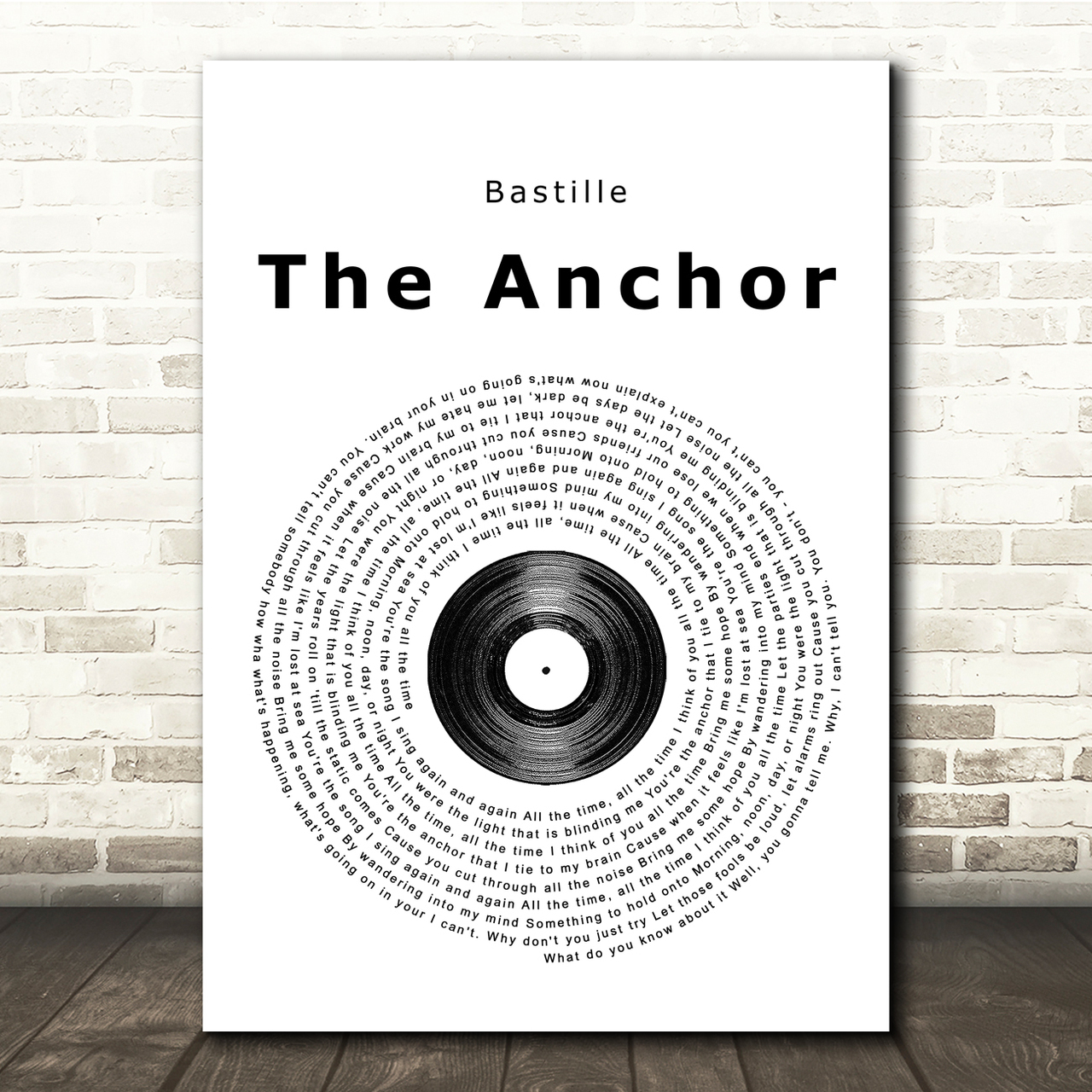 bastille the anchor vinyl record song lyric quote print 1826