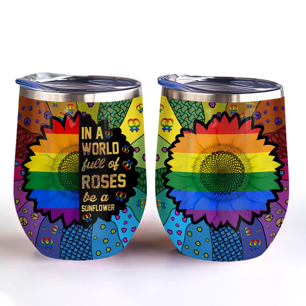 be a sunflower hippie pattern wine tumbler hippie gift wine tumbler 1869