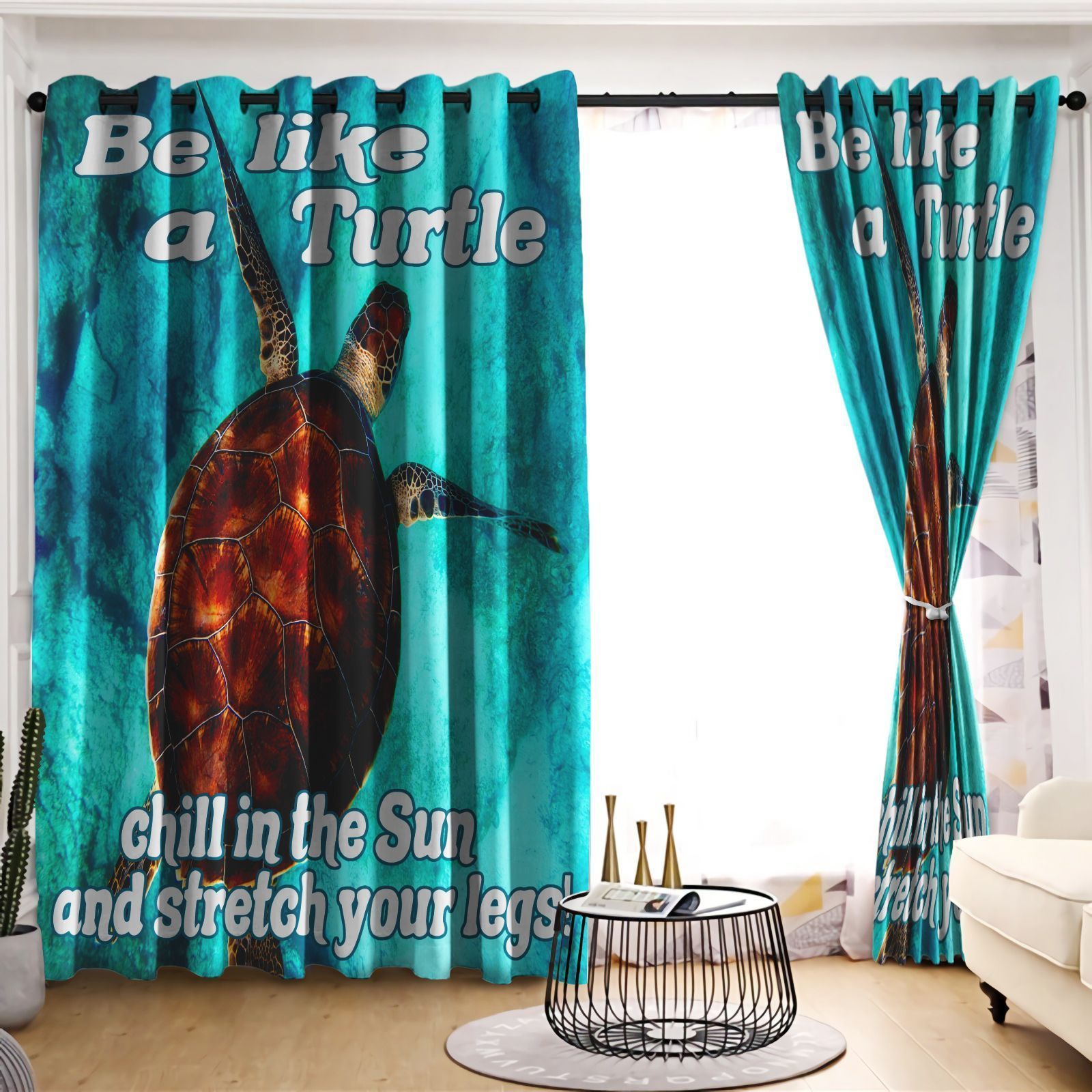 be like a turtle printed window curtain home decor 2924