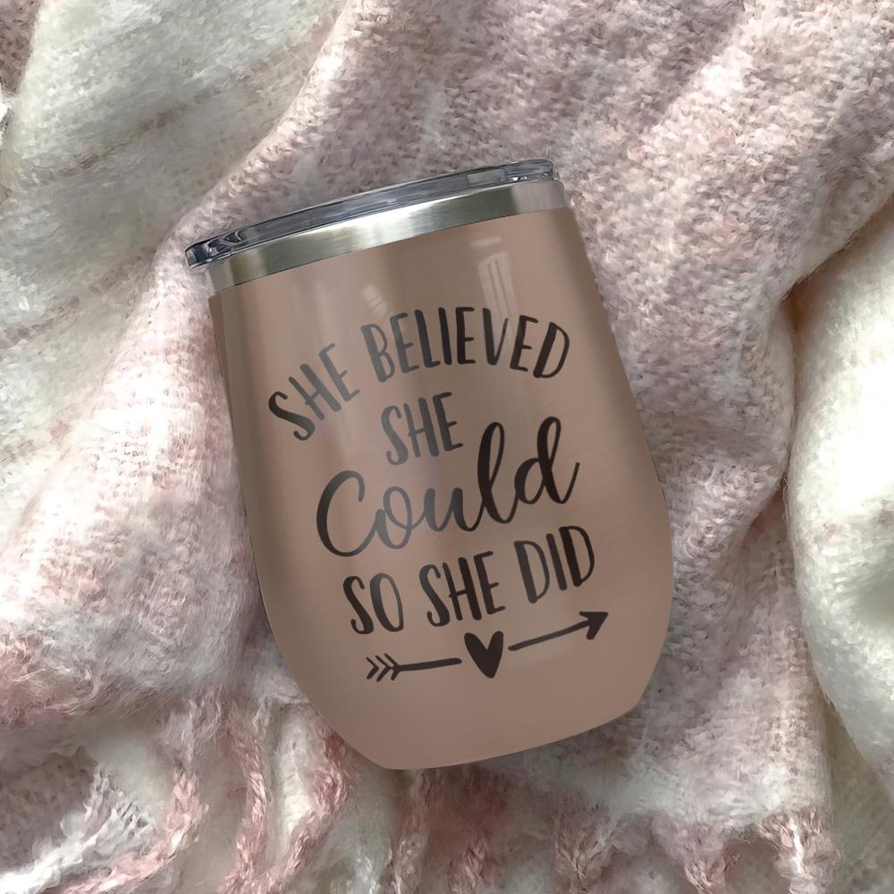 beautiful afro woman black woman african american she believed she could so she did afro women gift wine tumbler 2131