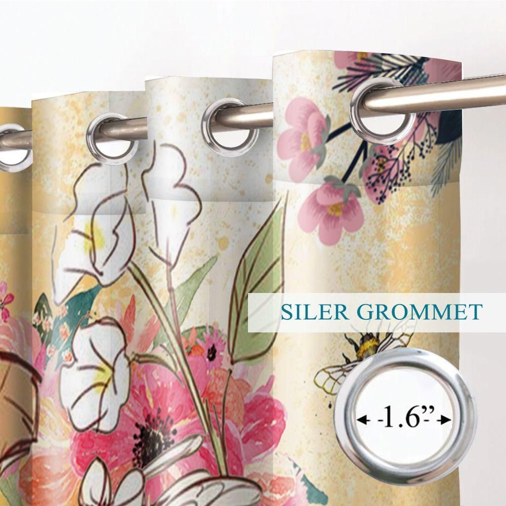 bee jar of honey printed window curtain home decor 4153
