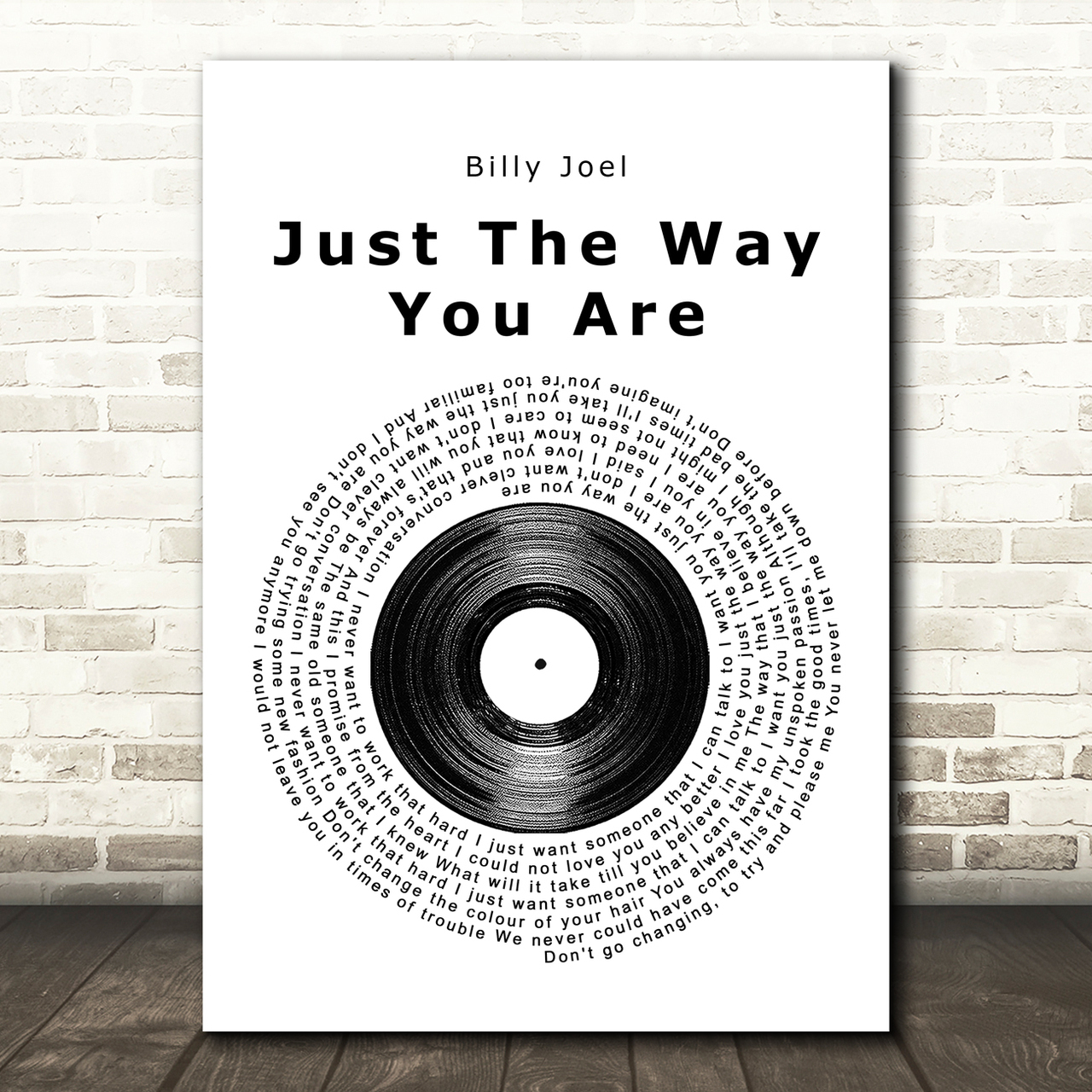 billy joel just the way you are vinyl record song lyric quote print 4751