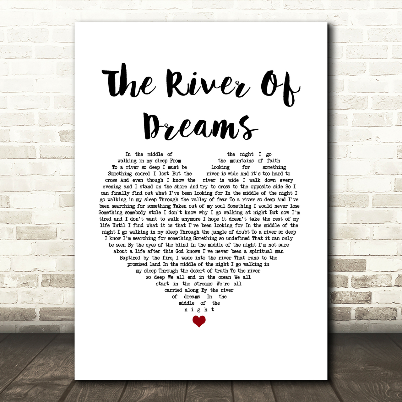 billy joel the river of dreams white heart song lyric art print 4373