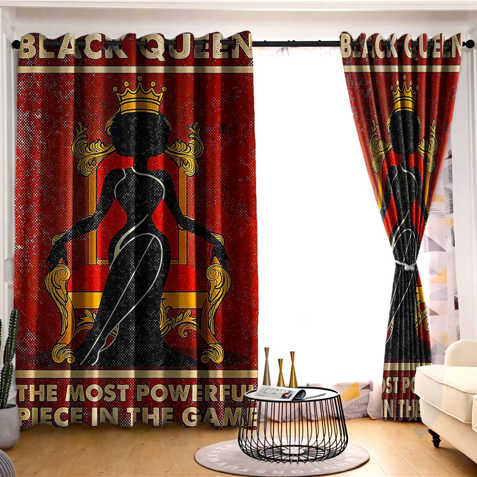 Black Girl A Queen Printed Window Curtain Home Decor black girl a queen printed window curtain home decor 3673