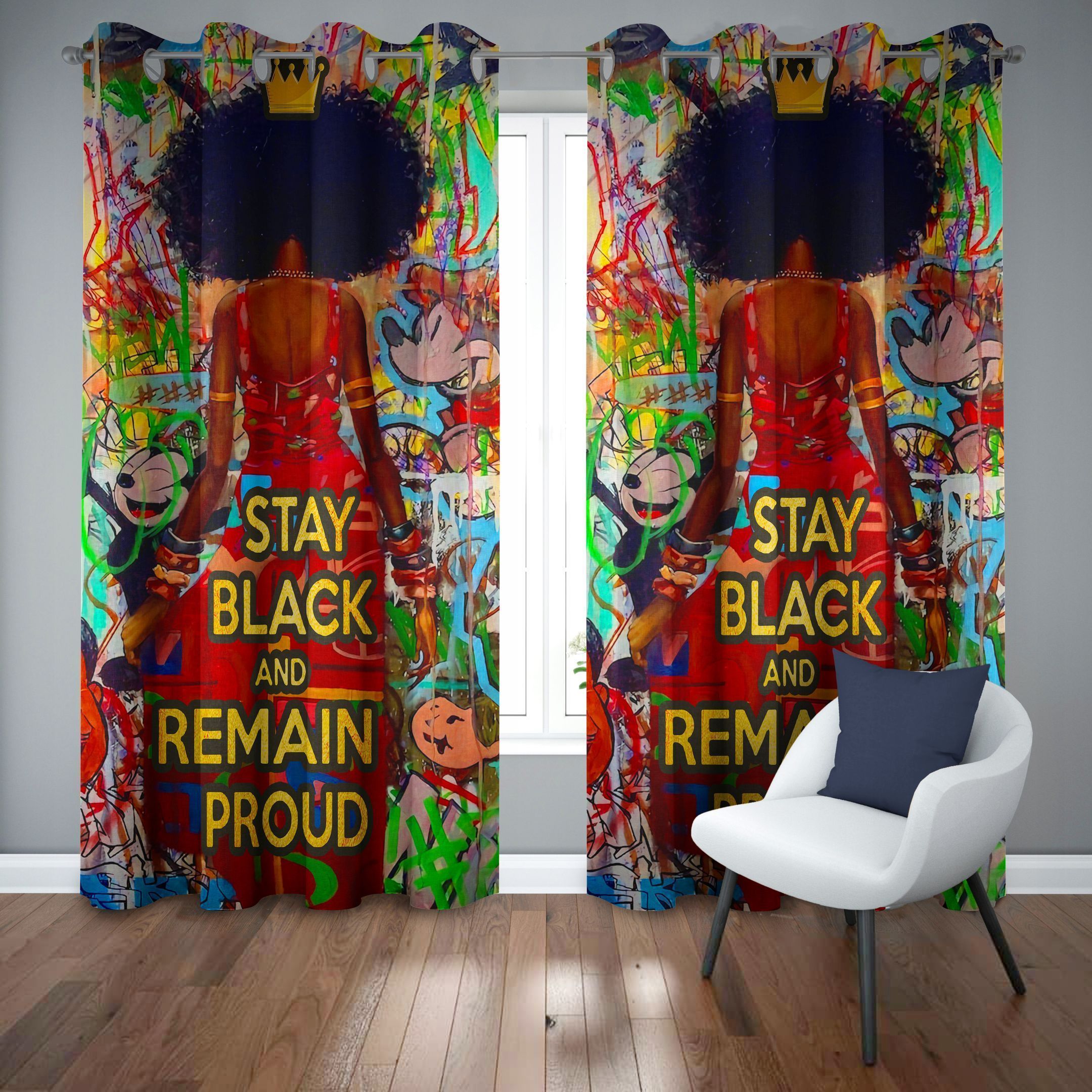 Black Girl Stay Black Printed Window Curtain Home Decor black girl stay black printed window curtain home decor 6744