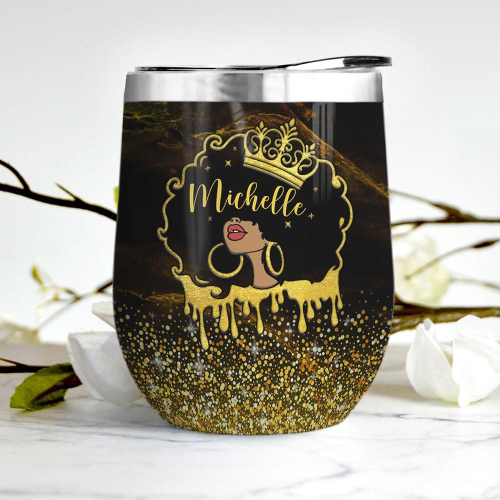 Black Woman Personalized Wine Tumbler black woman personalized wine tumbler 6667
