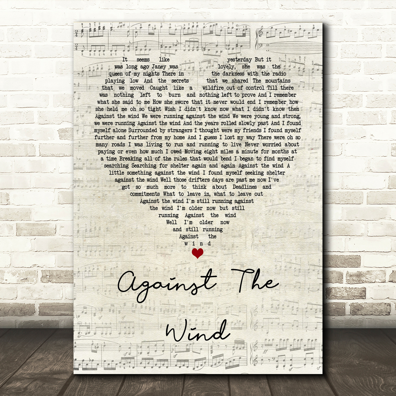 Bob Seger Against The Wind Script Heart Song Lyric Music Print bob seger against the wind script heart song lyric music print 1727
