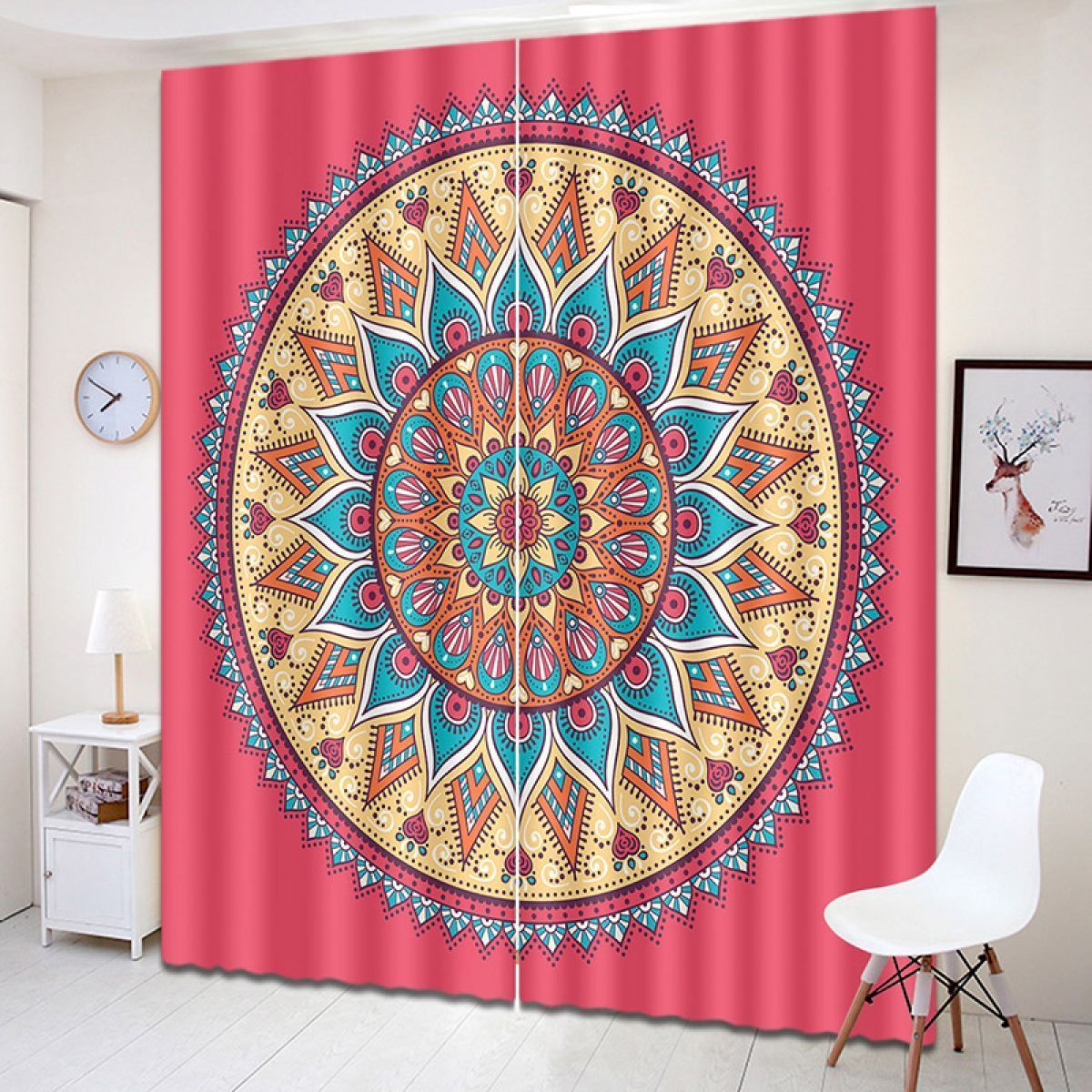bohemian arabesquitic printed window curtain home decor 6818