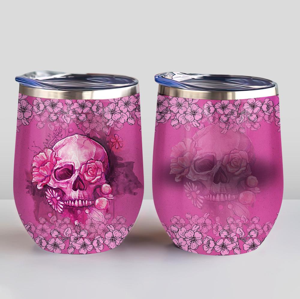 BRC Skull Flower Personalized Wine Tumbler brc skull flower personalized wine tumbler 3816