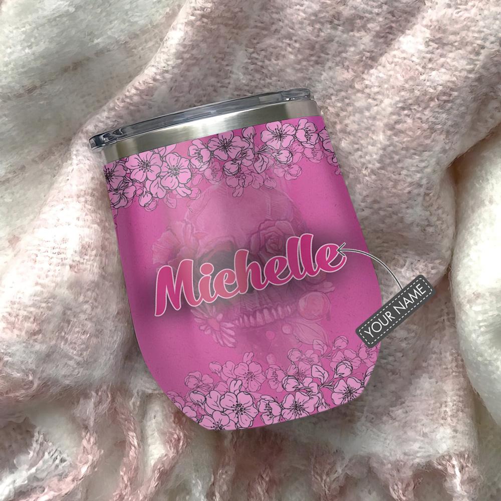 BRC Skull Flower Personalized Wine Tumbler brc skull flower personalized wine tumbler 3953