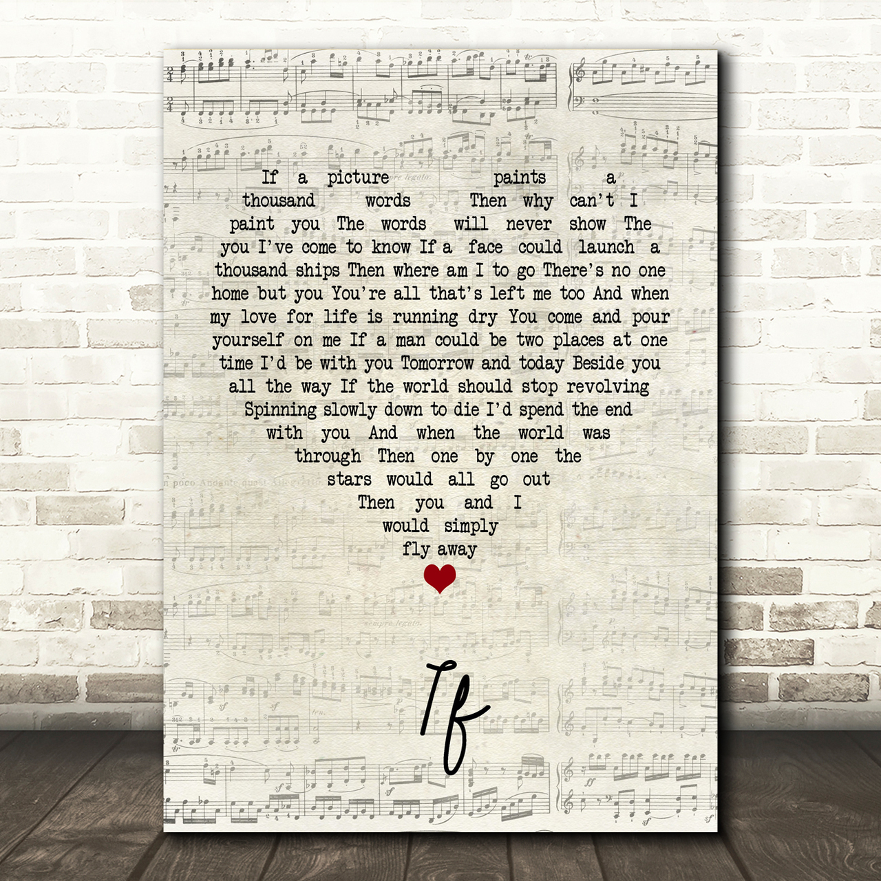 Bread If Script Heart Song Lyric Print bread if script heart song lyric print 7224