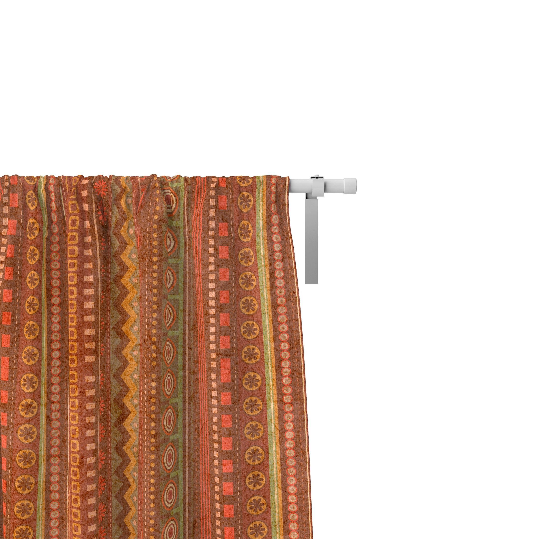 brown floral boho pattern window curtains home decor 8221