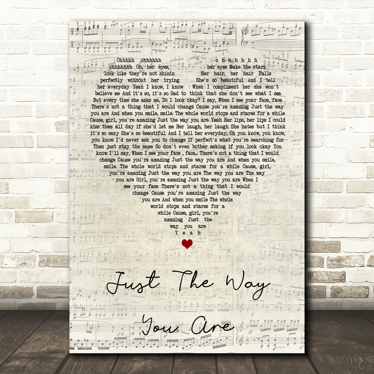 Bruno Mars Just The Way You Are Script Heart Song Lyric Print bruno mars just the way you are script heart song lyric print 6012