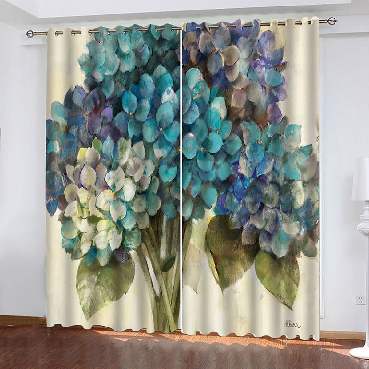 bunch of flowers printed window curtain home decor 1567