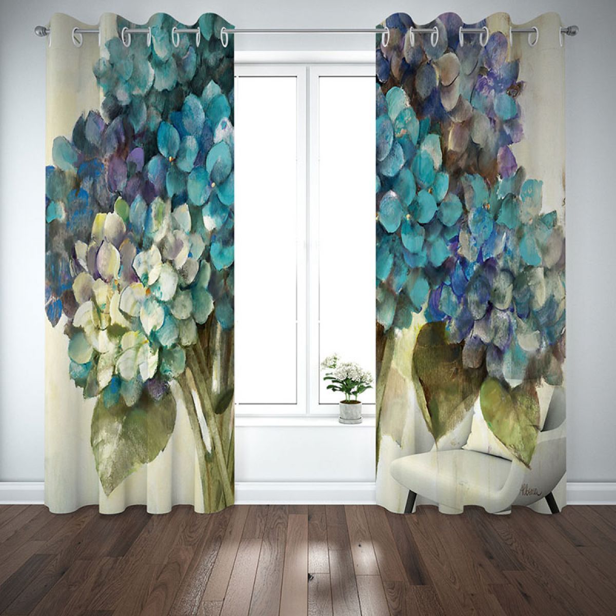 bunch of flowers printed window curtain home decor 4625