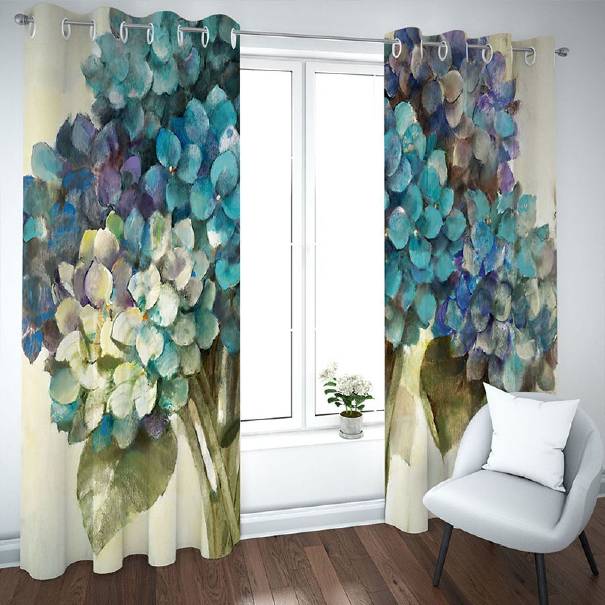 bunch of flowers printed window curtain home decor 8743