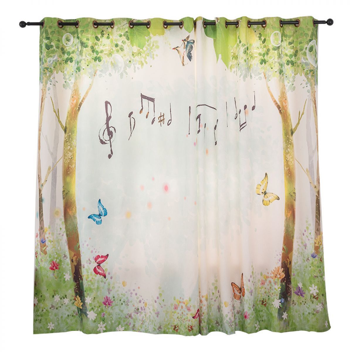 Butterfly Musical Note Printed Window Curtain Home Decor butterfly musical note printed window curtain home decor 5844