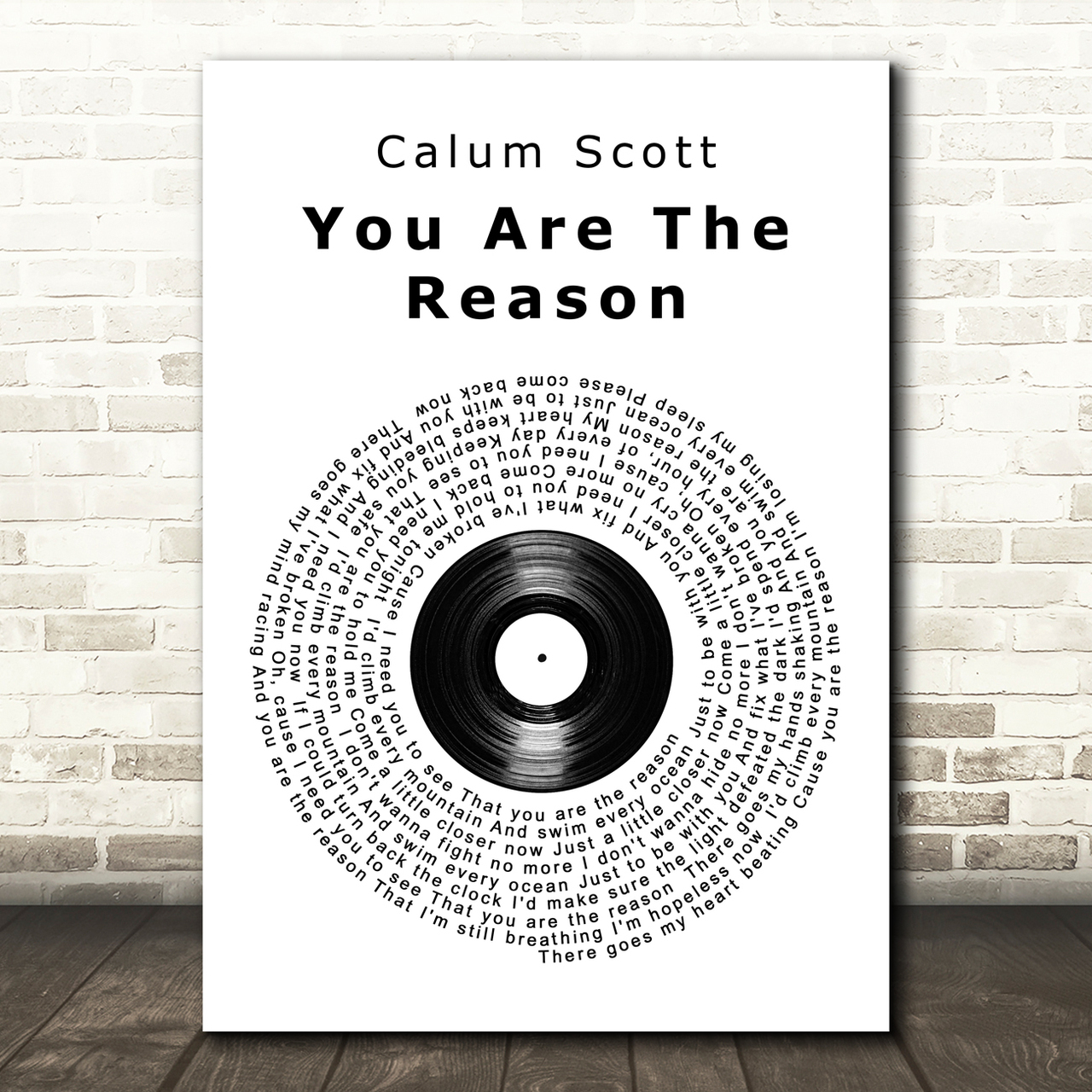 Calum Scott You Are The Reason Vinyl Record Song Lyric Quote Print calum scott you are the reason vinyl record song lyric quote print 2839