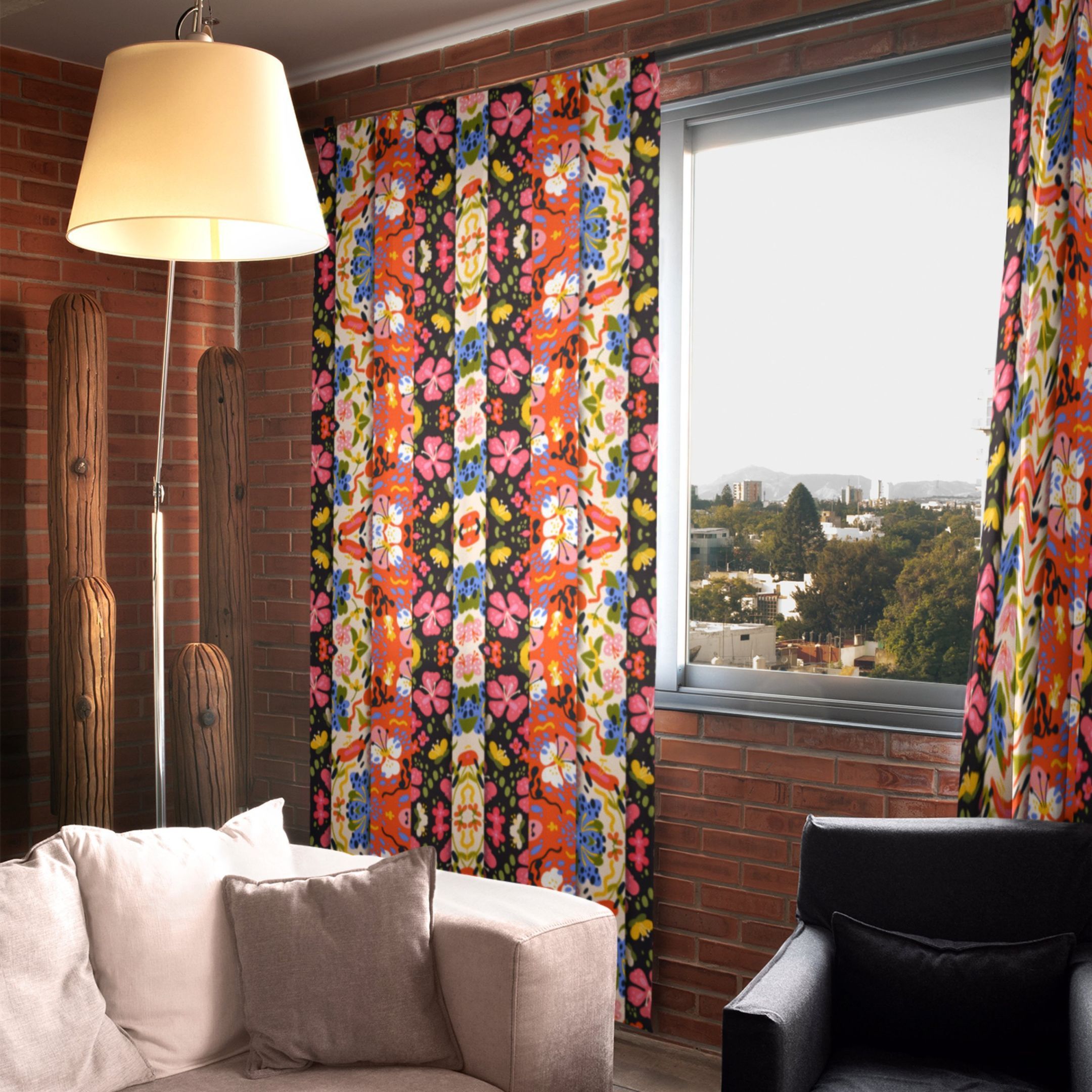 captivating boho chic printed window curtains home decor 2262