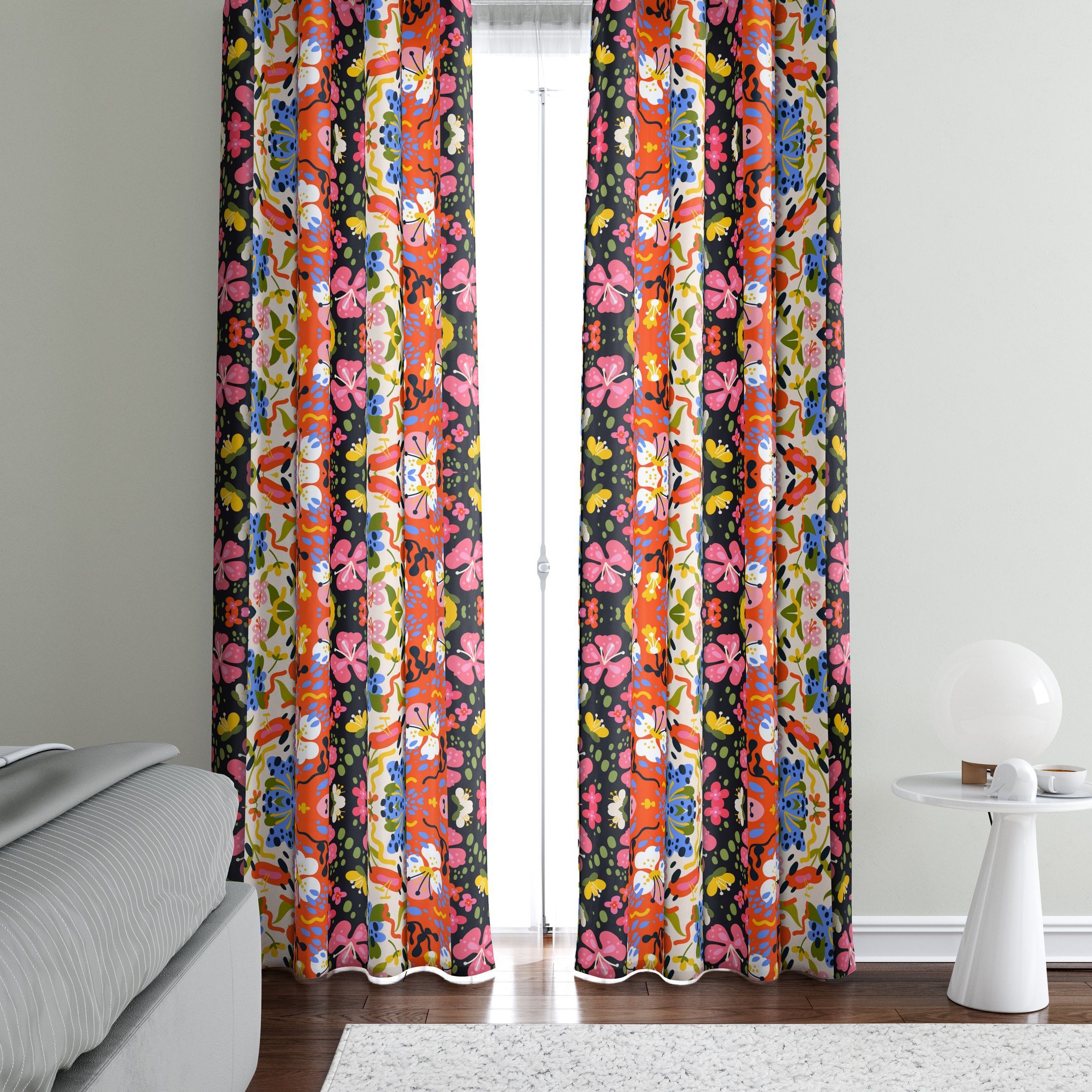 captivating boho chic printed window curtains home decor 2377
