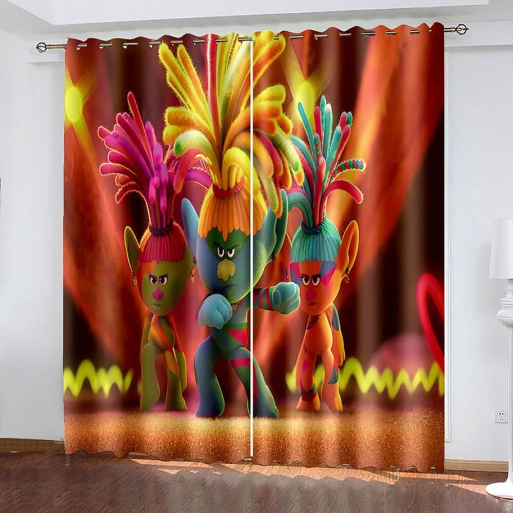 cartoon anime pattern printed window curtain home decor 5829