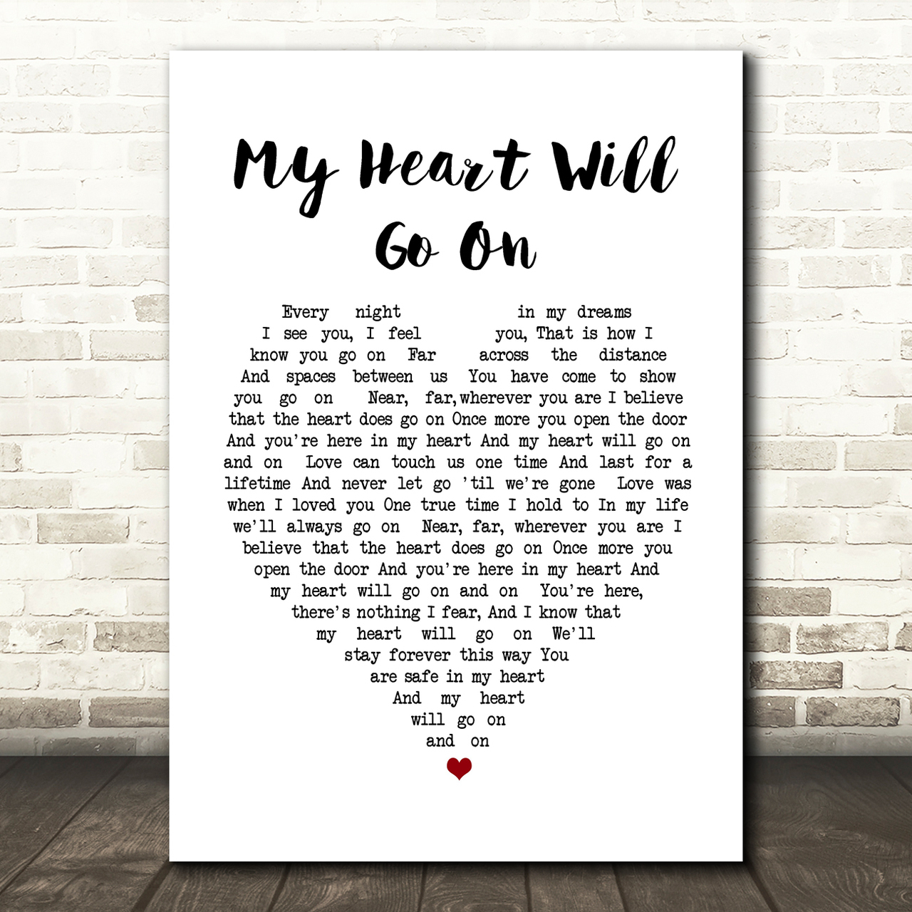 celine dion my heart will go on heart song lyric quote print 7774