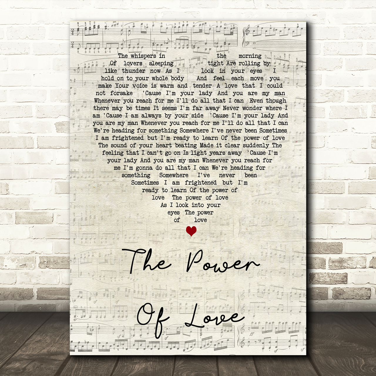 celine dione the power of love script heart song lyric print 8814