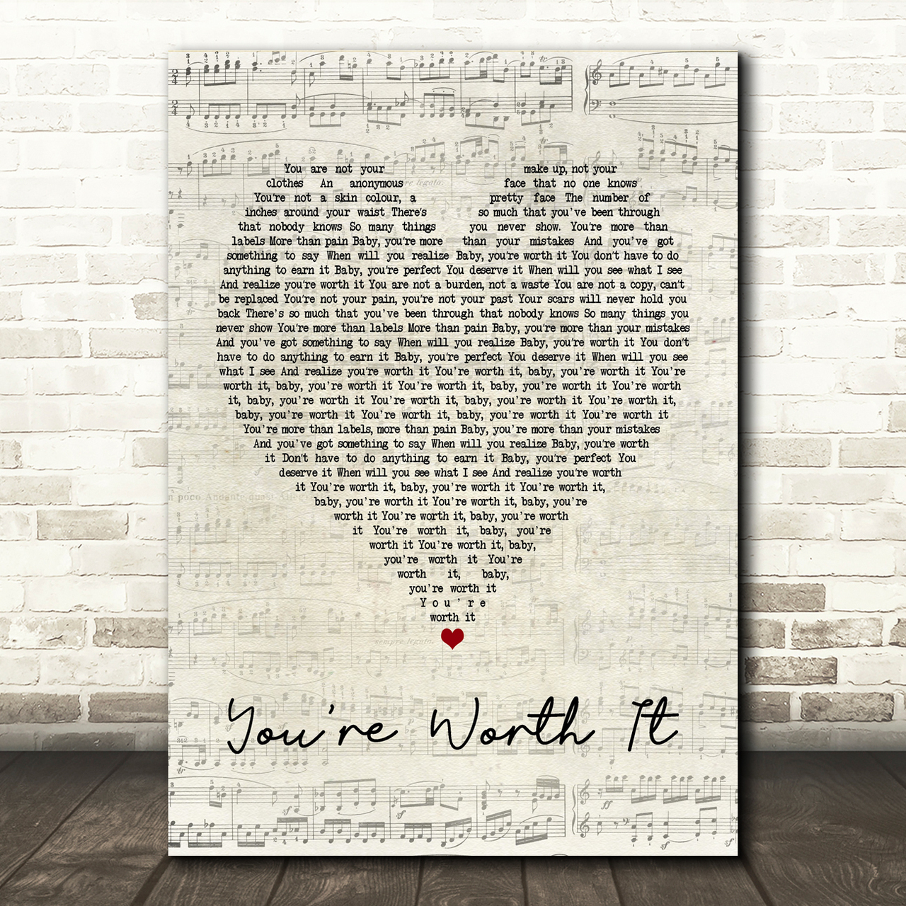 Cimorelli You're Worth It Script Heart Song Lyric Print cimorelli youre worth it script heart song lyric print 3820