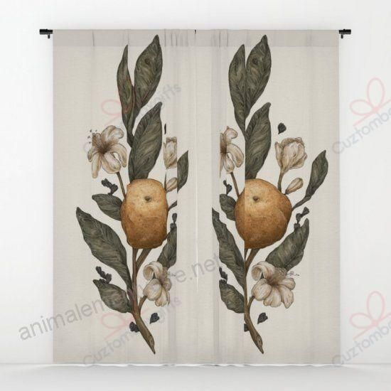 clementine printed window curtains home decor 8051