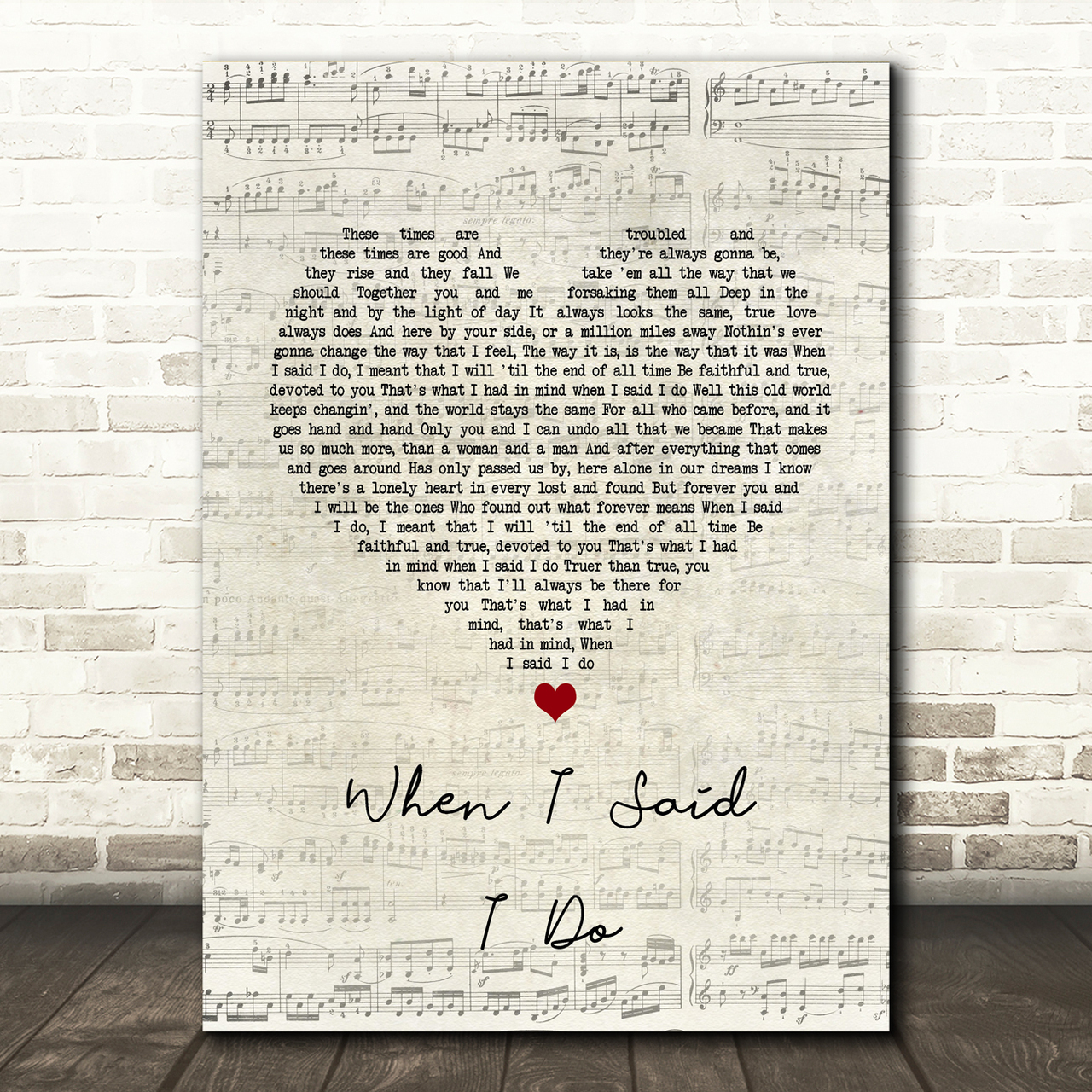 clint black when i said i do script heart song lyric print 3279