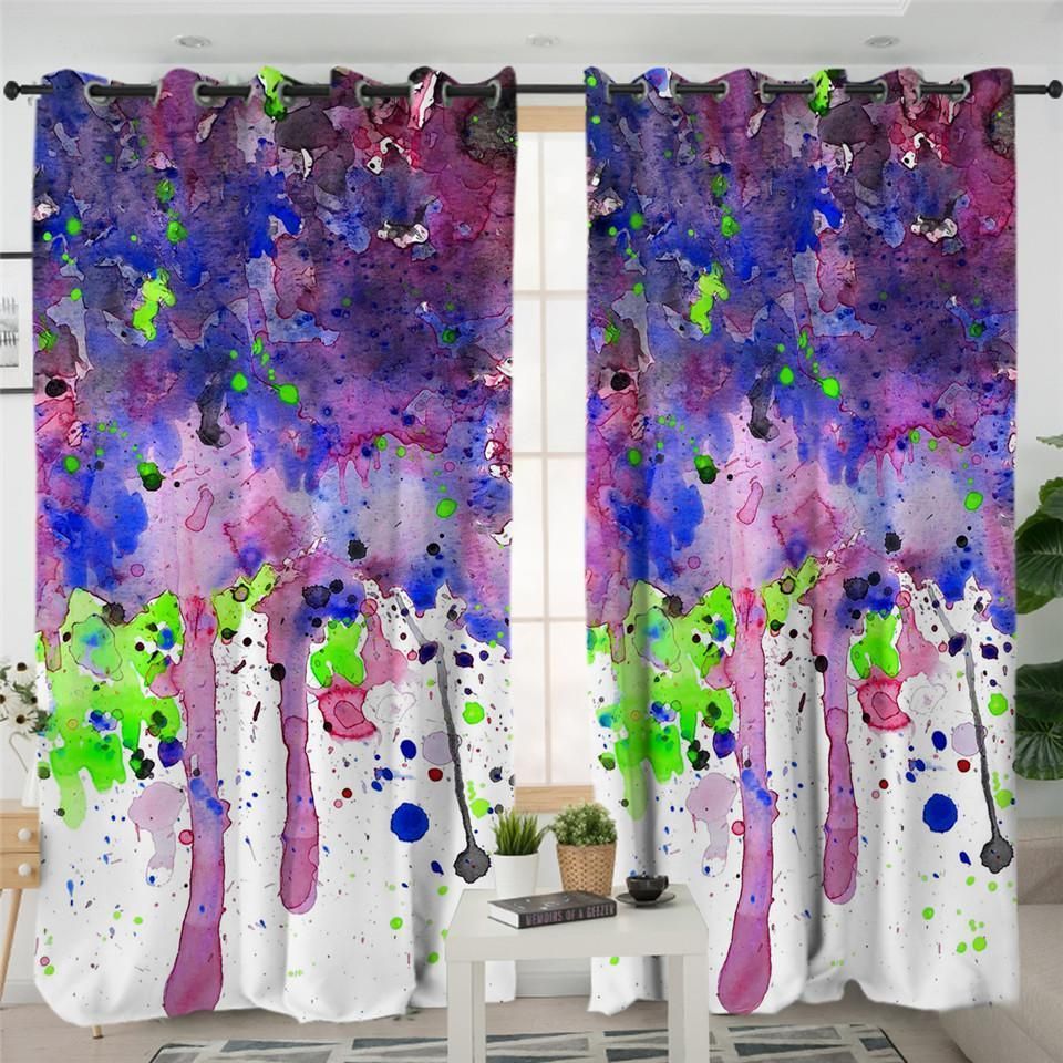 Color Spray Purple Window Curtain Home Decor color spray purple window curtain home decor 7540