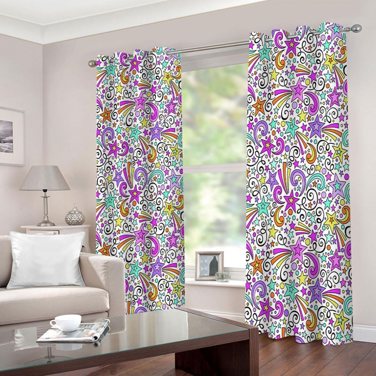 colored ribbon bohemian style printed window curtain home decor 5813