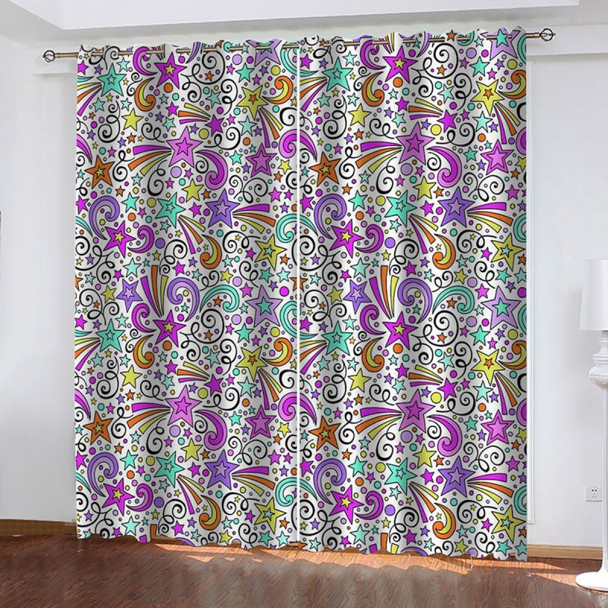 colored ribbon bohemian style printed window curtain home decor 5970