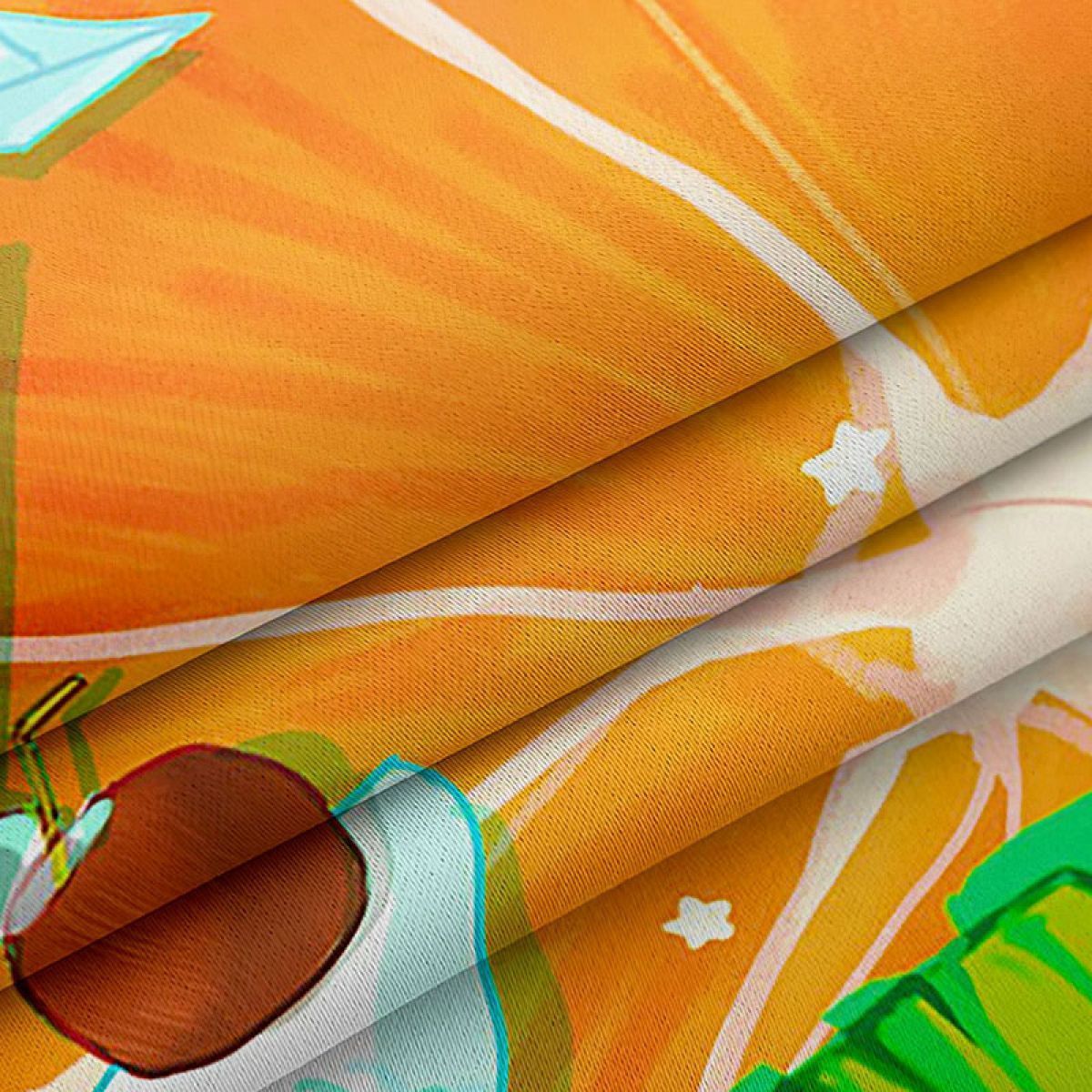 cool summer comic pattern printed window curtain home decor 4483