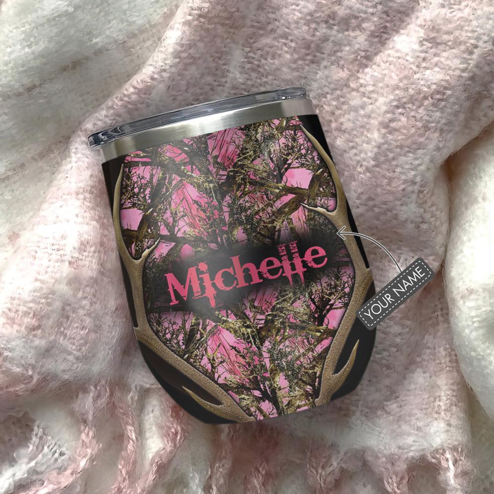 Country Girl Deer Hunting Pattern Personalized Wine Tumbler country girl deer hunting pattern personalized wine tumbler 5010