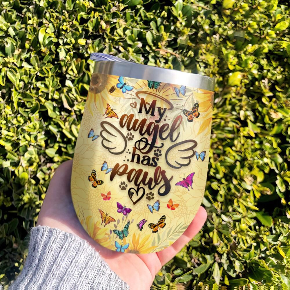 Dachshund Angel Has Paws Personalized Wine Tumbler dachshund angel has paws personalized wine tumbler 4189