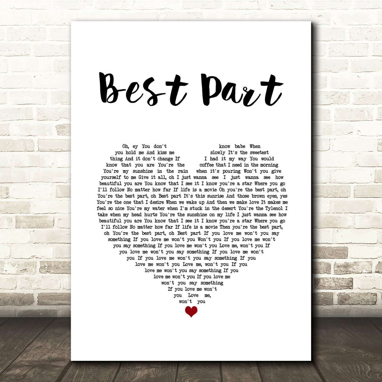 Daniel Caesar Best Part White Heart Song Lyric Quote Music Poster Print daniel caesar best part white heart song lyric quote music poster print 7493