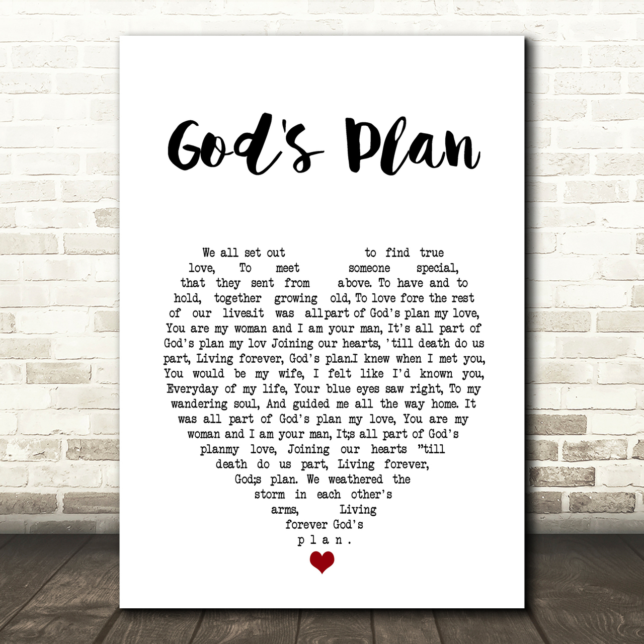 daniel odonnell gods plan white heart song lyric art print 4789