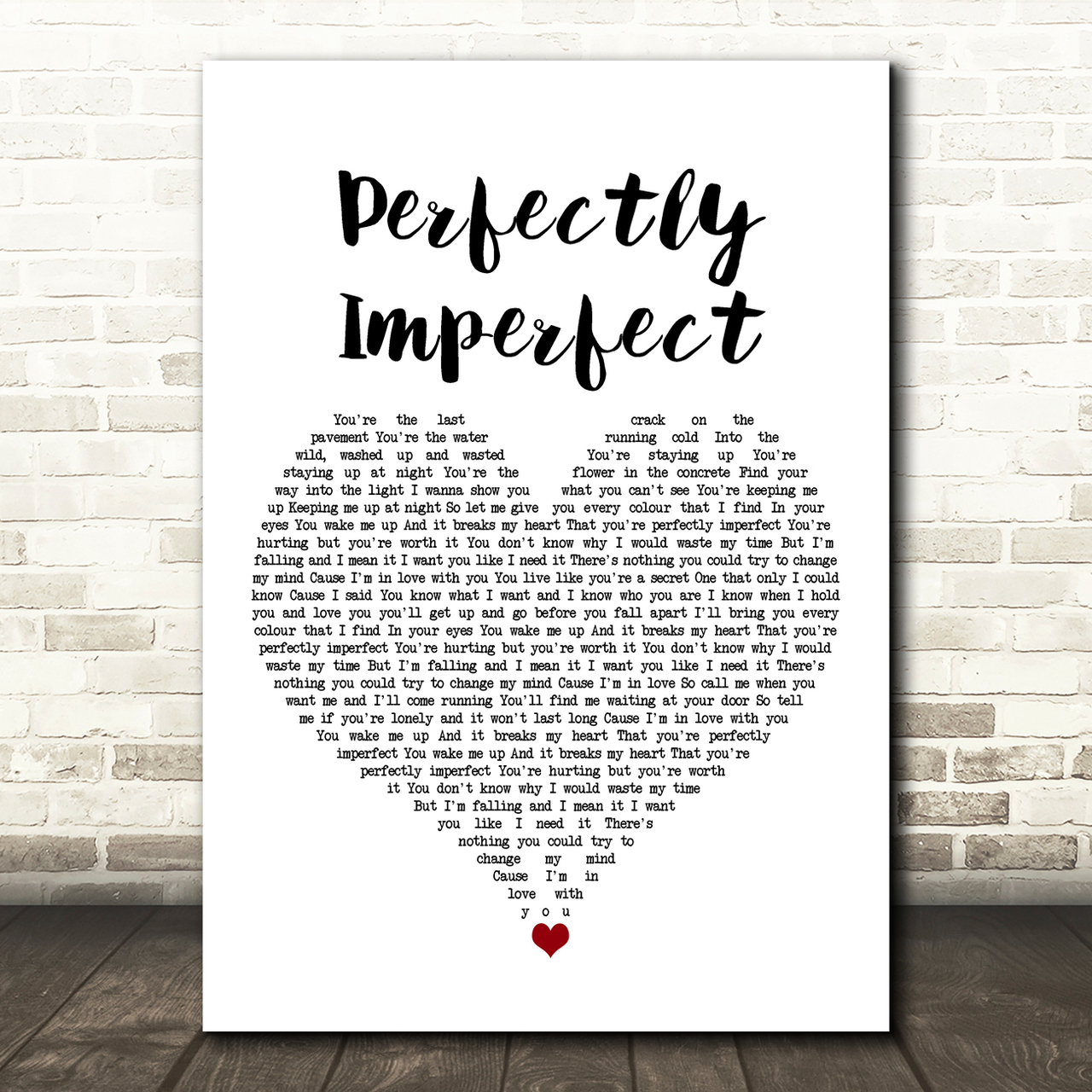declan j donovan perfectly imperfect white heart song lyric art print 7823