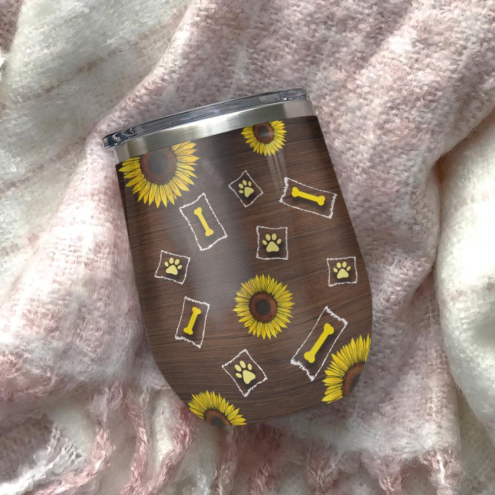 dog lover you are my sunshine sunflower dog wine tumbler dog lover sunflower gift wine tumbler 6270