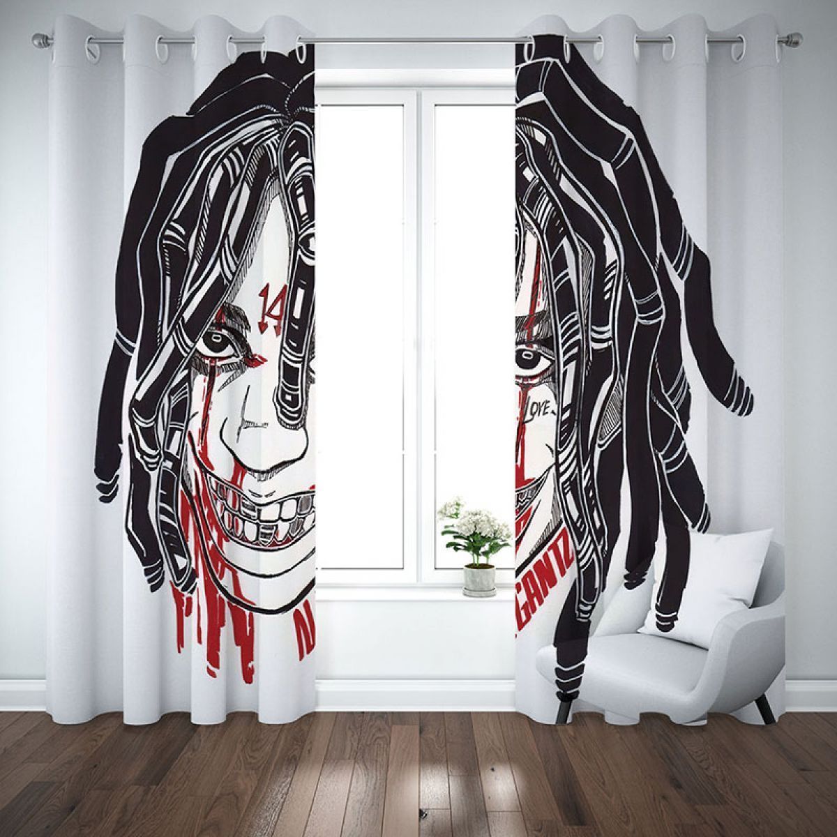 dreadlock man printed window curtain home decor 8461
