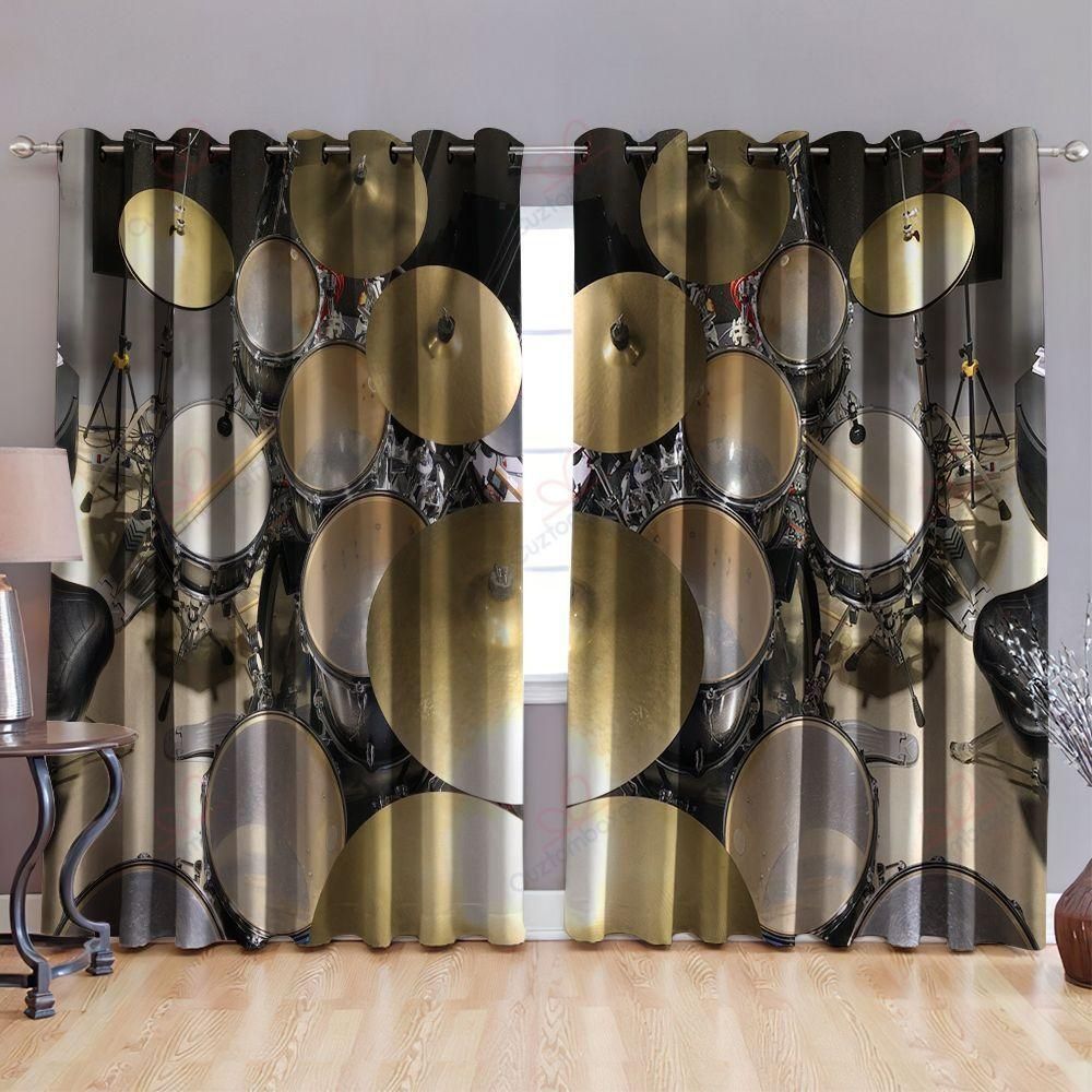drum endless passion printed window curtain home decor 2305